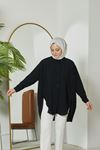 Önü Düğmeli Ayrobin Tunik-Siyah