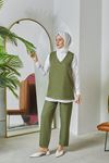 Süveter Detay İkili Takım-Haki