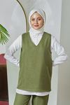 Süveter Detay İkili Takım-Haki