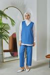 Süveter Detay İkili Takım-İndigo