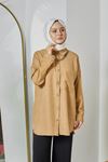 Cepli Zincir Detay Keten Tunik-Karamel