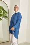 Dönüş Detaylı Tunik-İndigo