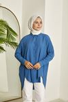 Dönüş Detaylı Tunik-İndigo