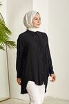 Dönüş Detaylı Tunik-Siyah