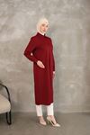 Yırtmaç Detay Uzun Tunik-Bordo