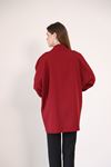 Cep Detay Atlas Hırka-Bordo