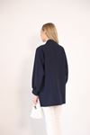 Cep Detay Atlas Hırka-Lacivert