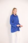Gizli Pat Saten Tunik-Saks