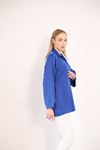 Gizli Pat Saten Tunik-Saks
