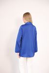Gizli Pat Saten Tunik-Saks