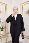 Ön İki Bağcıklı PantolonluTakım-Siyah