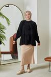 Fiyonk Detay Katlı Tunik-Siyah