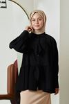 Fiyonk Detay Katlı Tunik-Siyah