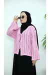 Pileli Ön İki Bağlamalı Tunik-Pembe