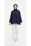 Casual Relax Fit Giy Çık Bondit Hırka-Lacivert
