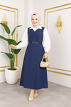 Düğme Detay Jile-İndigo