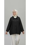 Casual Relax Fit Giy Çık Bondit Hırka-Siyah