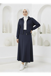 Fermuar Detay Etekli Takım-Lacivert