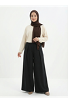 Geniş Pileli Pantolon-Siyah