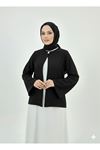 Tek Düğme Kimono Tunik-Siyah