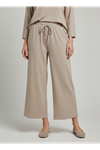 Cepli İp Detay Pantolon-Bej