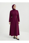 Kuşak Aksesuarlı Elbise-Bordo