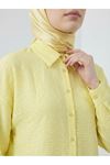 Geniş Raporlu Jakar Keten Tunik-Sarı
