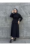 Yelekli İkili Elbise-Siyah