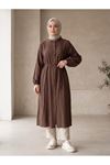 Hakim Yaka Uzun Tunik-Kahve