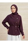 Çapraz Düğmeli Tunik-Bordo