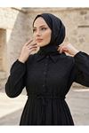Beli Tünelli Elbise-Siyah