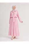 Kup Kesimli Etekli Takım-Pembe
