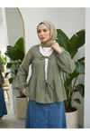 İki Bağlamalı Müslin Tunik-Haki