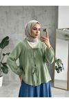 İki Bağlamalı Müslin Tunik-Mint