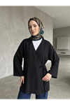 Yan Bağlamalı Çilek Tunik-Siyah