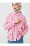 Fırfır Detay Tunik-Pembe