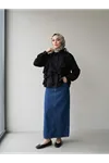 Fırfır Detay Tunik-Siyah