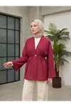 Düğme Detay Çilek Hırka-Bordo
