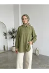 Ön Roba Detaylı Tunik-Haki