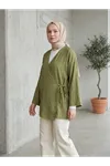 Yan Bağlamalı Çilek Tunik-Haki