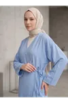 Yan Bağlamalı Çilek Tunik-Mavi