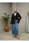 Önü Fırfırlı Tunik-Siyah