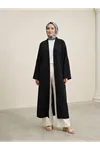 Kimono Uzun Dubai Hırka-Siyah