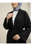 Kimono Uzun Dubai Hırka-Siyah