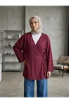 Yan Bağlamalı Çilek Tunik-Bordo