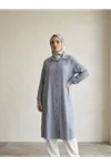 Yırtmaç Detay Uzun Tunik-Gri