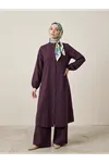 Hakim Yaka Uzun Pantolonlu Takım-Bordo