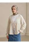 Önü Bağlamalı Kısa Kimono-Taş