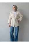 Yaka Bantlı Müslin Hırka-Taş
