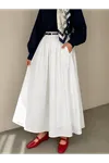 Astarlı Vual Etek-Beyaz